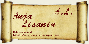 Anja Lišanin vizit kartica